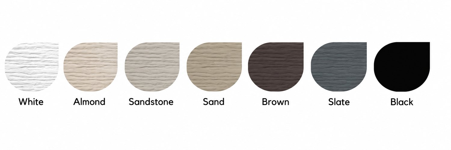 Seven standard garage door colors