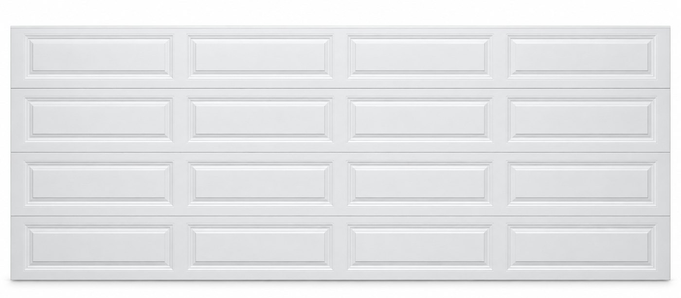 Raised long-panel garage door