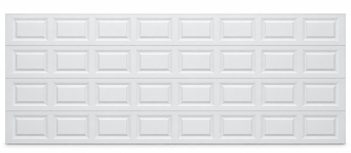 Raised short-panel garage door